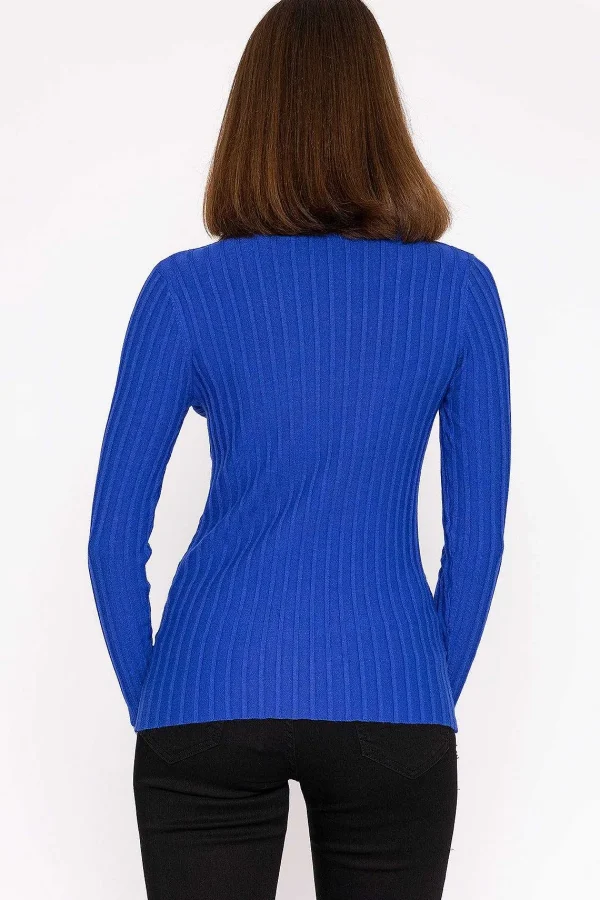 Kelly & Grace Weekend Rib Knit Top In Blue*Women Jumpers & Cardigans