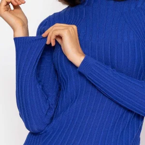 Kelly & Grace Weekend Rib Knit Top In Blue*Women Jumpers & Cardigans