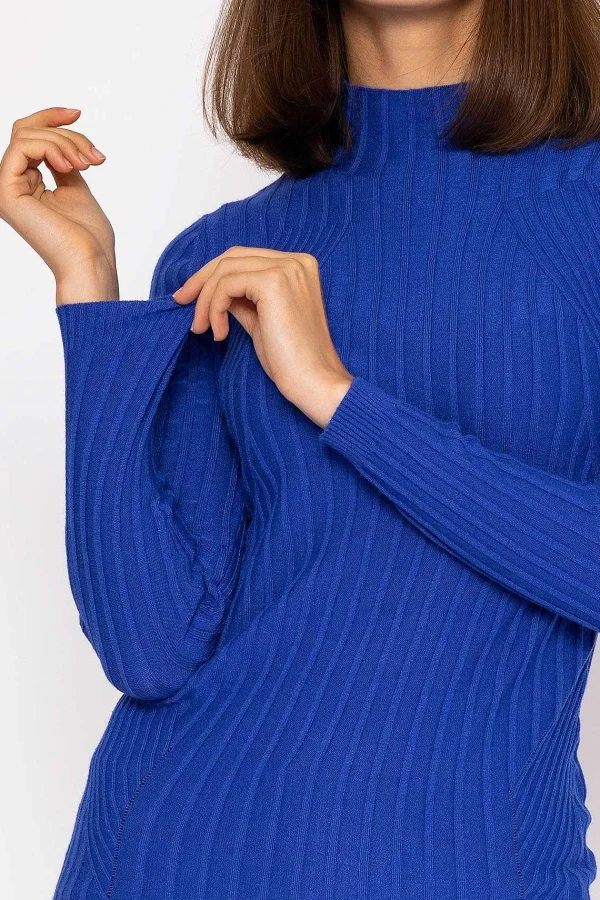 Kelly & Grace Weekend Rib Knit Top In Blue*Women Jumpers & Cardigans