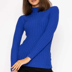 Kelly & Grace Weekend Rib Knit Top In Blue*Women Jumpers & Cardigans