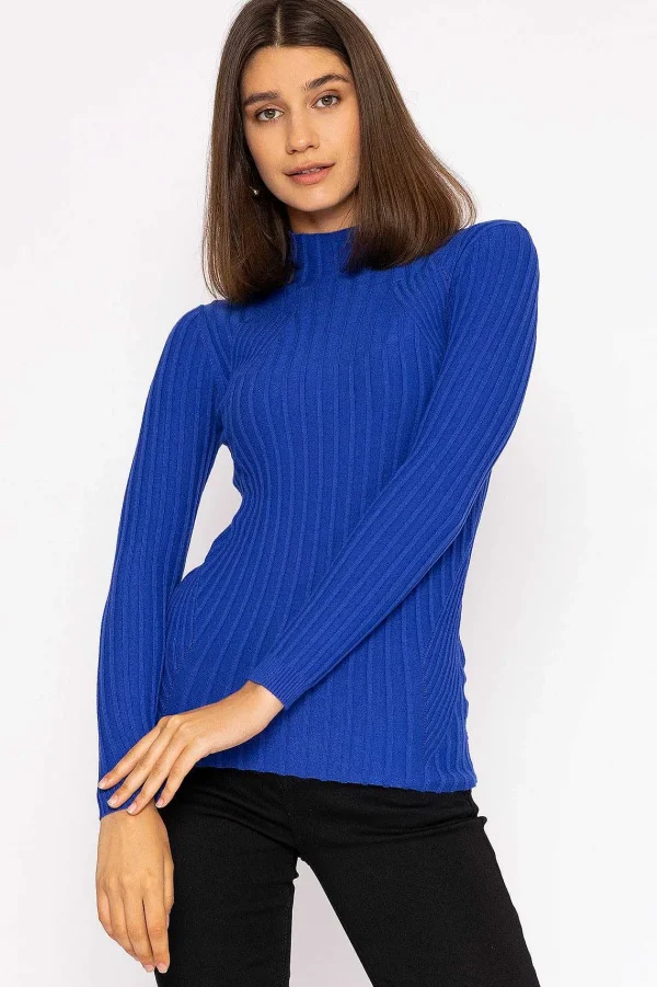 Kelly & Grace Weekend Rib Knit Top In Blue*Women Jumpers & Cardigans