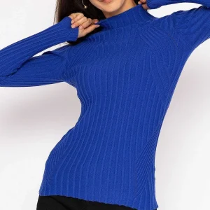 Kelly & Grace Weekend Rib Knit Top In Blue*Women Jumpers & Cardigans
