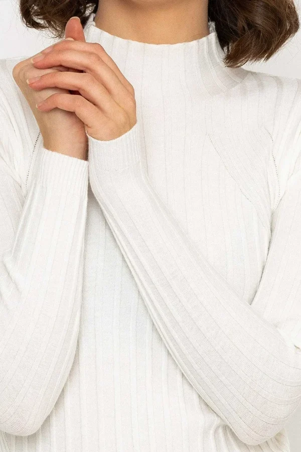 Kelly & Grace Weekend Rib Knit Top In Ecru*Women Jumpers & Cardigans