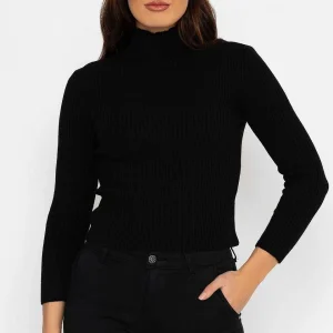 Pala D'oro Sport Rib Polo Knit In Black*Women Jumpers & Cardigans