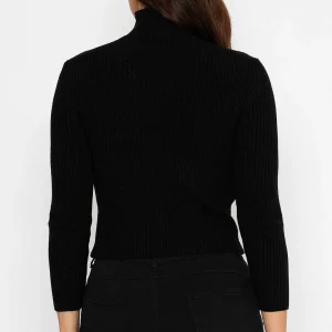 Pala D'oro Sport Rib Polo Knit In Black*Women Jumpers & Cardigans