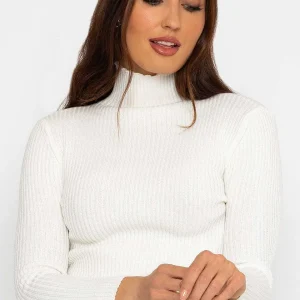 Pala D'oro Sport Rib Polo Knit In White*Women Jumpers & Cardigans