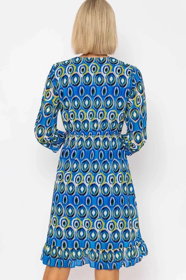 Pala D'oro Roisin Blue Print Knee Length Dress* Skater