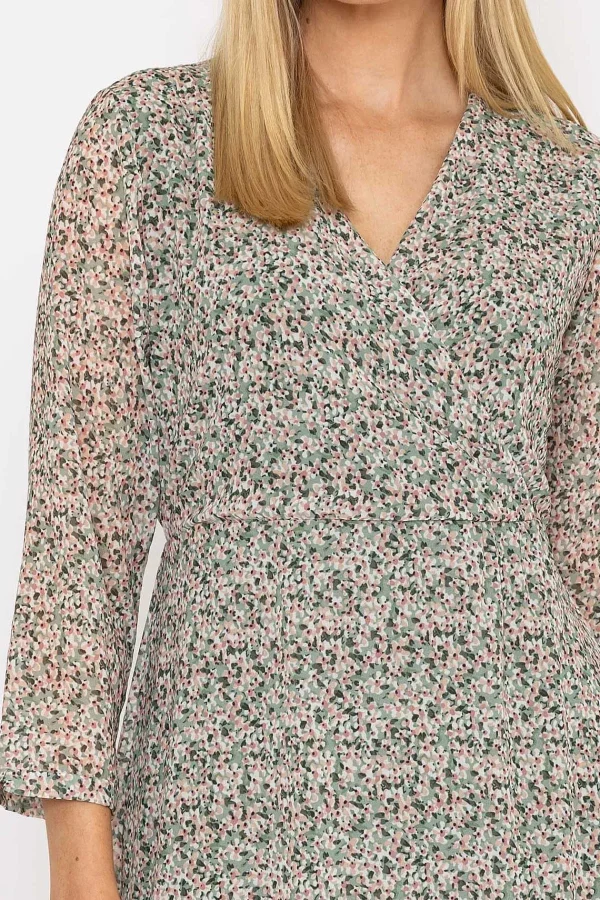 Pala D'oro Roisin Knee Length Dress In Khaki Print*Women Dresses & Jumpsuits