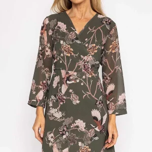 Pala D'oro Roisin Knee Length Dress In Khaki Print*Women Dresses & Jumpsuits