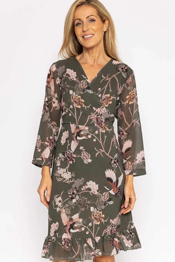 Pala D'oro Roisin Knee Length Dress In Khaki Print*Women Dresses & Jumpsuits