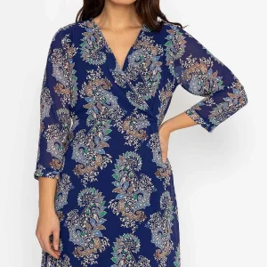 Pala D'oro Roisin Knee Length Dress In Navy Print*Women Dresses & Jumpsuits