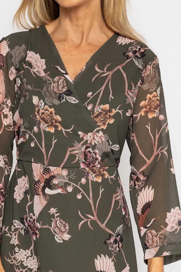 Pala D'oro Roisin Knee Length Dress In Khaki Print*Women Dresses & Jumpsuits