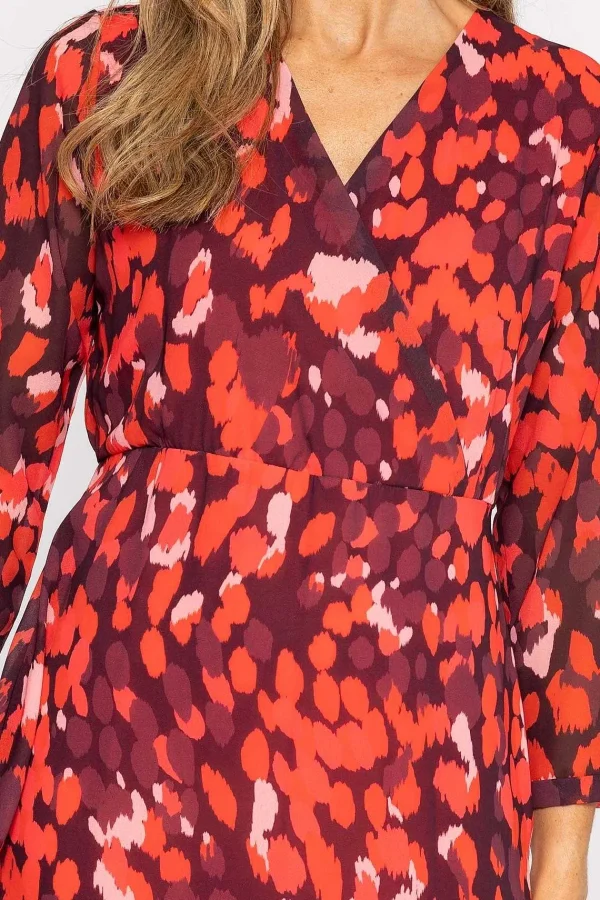 Pala D'oro Roisin Knee Length Dress In Red Print*Women Dresses & Jumpsuits