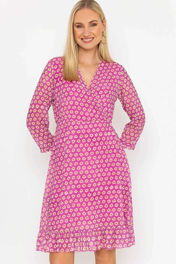 Pala D'oro Roisin Knee Length Dress In Pink Print*Women Dresses & Jumpsuits