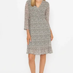 Pala D'oro Roisin Knee Length Dress In Khaki Print*Women Dresses & Jumpsuits
