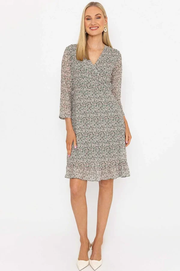 Pala D'oro Roisin Knee Length Dress In Khaki Print*Women Dresses & Jumpsuits