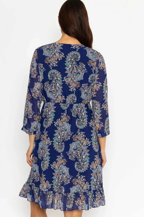 Pala D'oro Roisin Knee Length Dress In Navy Print*Women Dresses & Jumpsuits