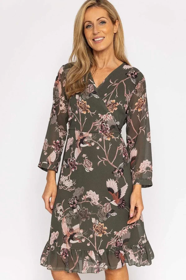 Pala D'oro Roisin Knee Length Dress In Khaki Print*Women Dresses & Jumpsuits