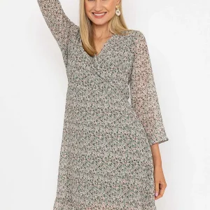 Pala D'oro Roisin Knee Length Dress In Khaki Print*Women Dresses & Jumpsuits