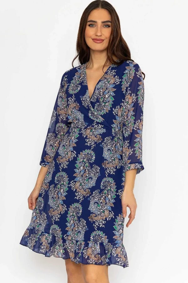 Pala D'oro Roisin Knee Length Dress In Navy Print*Women Dresses & Jumpsuits