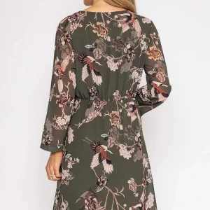 Pala D'oro Roisin Knee Length Dress In Khaki Print*Women Dresses & Jumpsuits