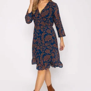 Pala D'oro Roisin Navy Knee Length Dress* Sale Dresses