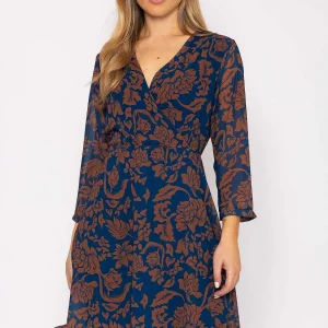 Pala D'oro Roisin Navy Knee Length Dress* Sale Dresses