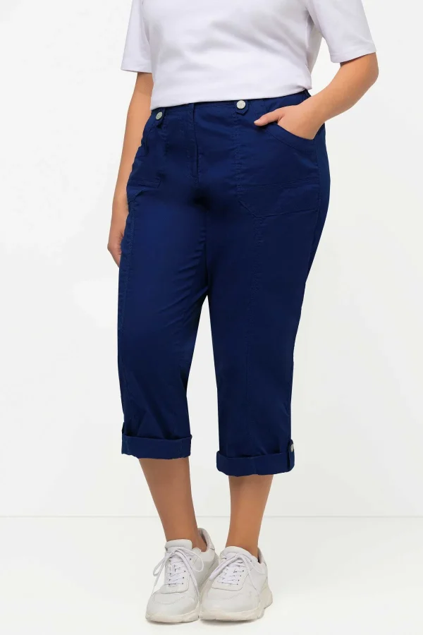 Ulla Popken Roll-Tab Hem Stretch Cargo Pants In Dark Blue*Women Jeans & Trousers