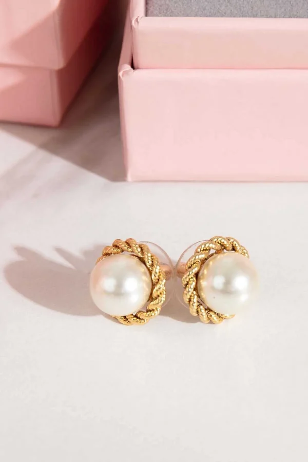 Soul Jewellery Rope Detail Pearl Earrings* Boxed Gifts