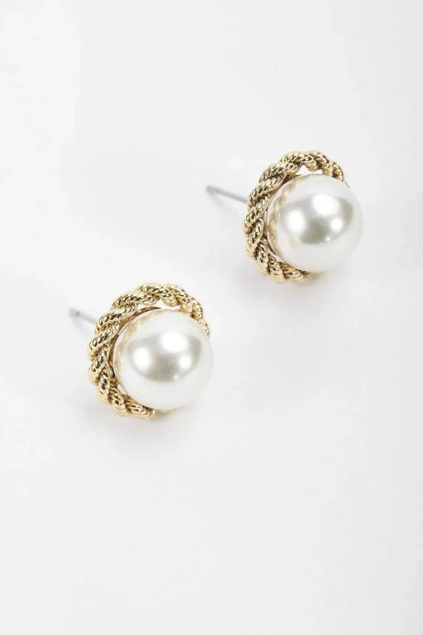 Soul Jewellery Rope Detail Pearl Earrings* Boxed Gifts