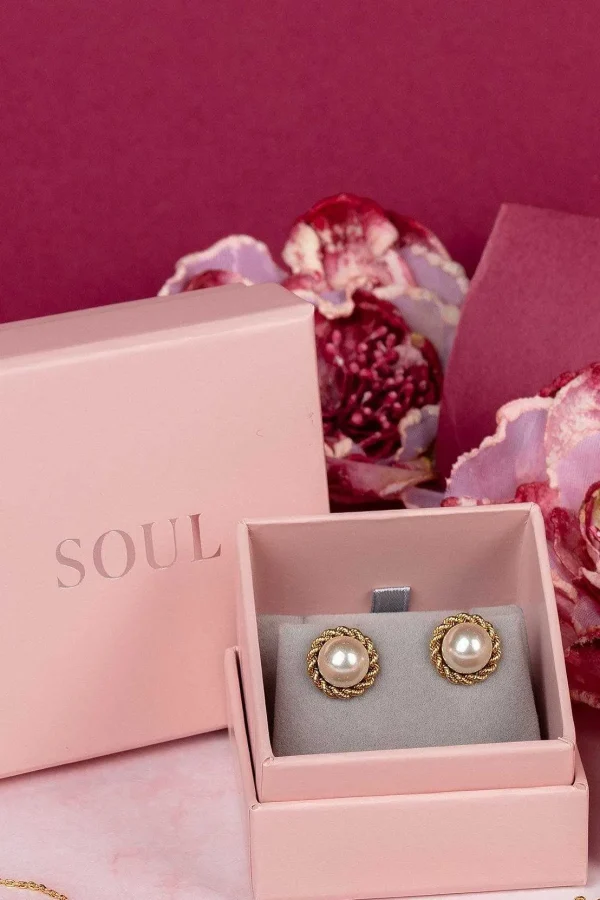 Soul Jewellery Rope Detail Pearl Earrings* Boxed Gifts