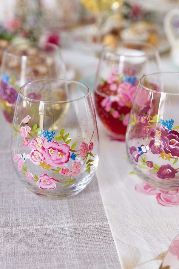 Rosa Belle Stemless Wine Glass Set Of 4* Homeware