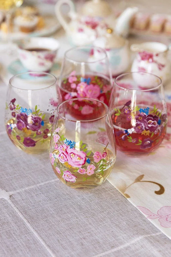 Rosa Belle Stemless Wine Glass Set Of 4* Homeware