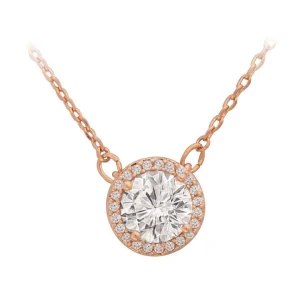 Tipperary Crystal Jewellery Rose Gold Disc Drop Pendant* Boxed Gifts