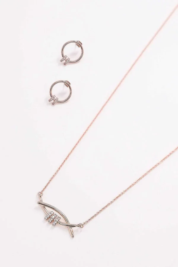 Joularie Rose Gold Double Bar Earrings* Earrings