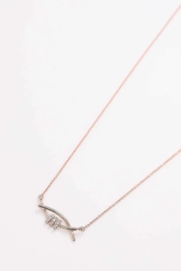 Joularie Rose Gold Double Bar Necklace* Necklaces