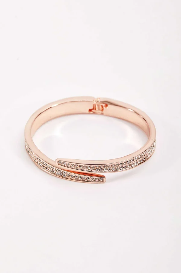 Soul Jewellery Rose Gold Hinge Diamante Bangle*Women Classic Fashion