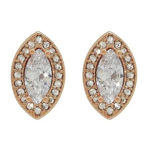 Tipperary Crystal Jewellery Rose Gold Marquise Cut Earrings* Boxed Gifts