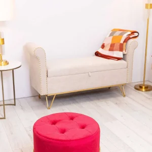 Carraig Donn HOME Round Red Ottoman* Homeware