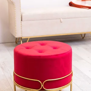 Carraig Donn HOME Round Red Ottoman* Homeware
