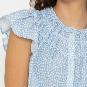 Rowen Avenue Ruffle Blouse In Blue Print*Women Tops & Blouses