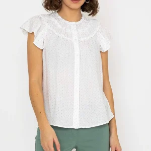 Rowen Avenue Ruffle Blouse In White Print*Women Tops & Blouses