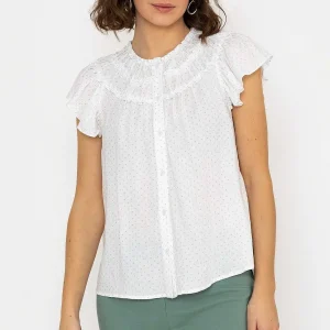Rowen Avenue Ruffle Blouse In White Print*Women Tops & Blouses
