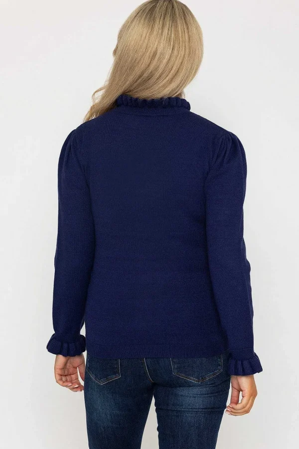 Rowen Avenue Ruffle Neck Knit In Navy*Women Jumpers & Cardigans