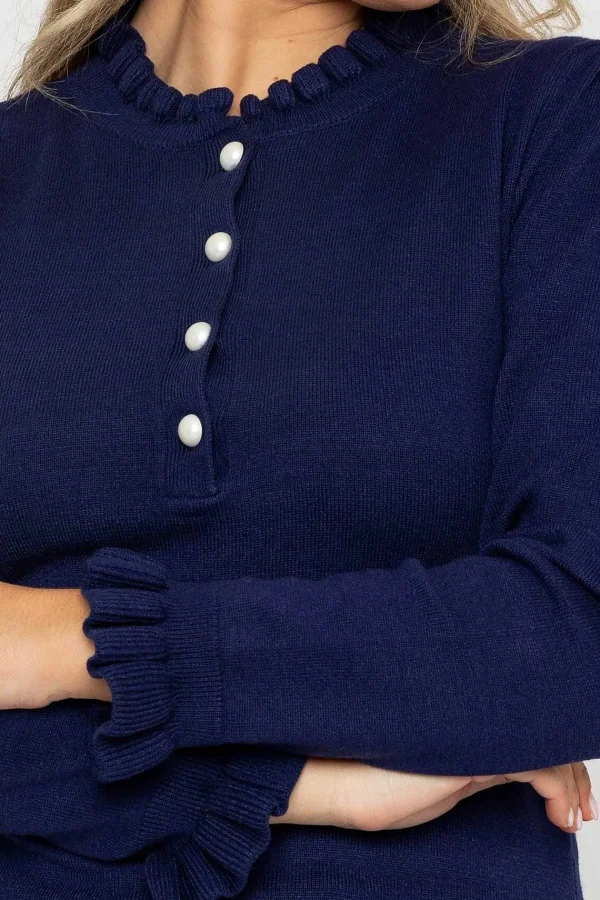 Rowen Avenue Ruffle Neck Knit In Navy*Women Jumpers & Cardigans