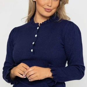 Rowen Avenue Ruffle Neck Knit In Navy*Women Jumpers & Cardigans