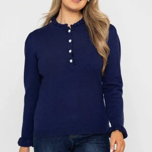 Rowen Avenue Ruffle Neck Knit In Navy*Women Jumpers & Cardigans