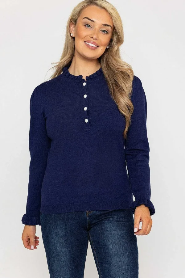 Rowen Avenue Ruffle Neck Knit In Navy*Women Jumpers & Cardigans