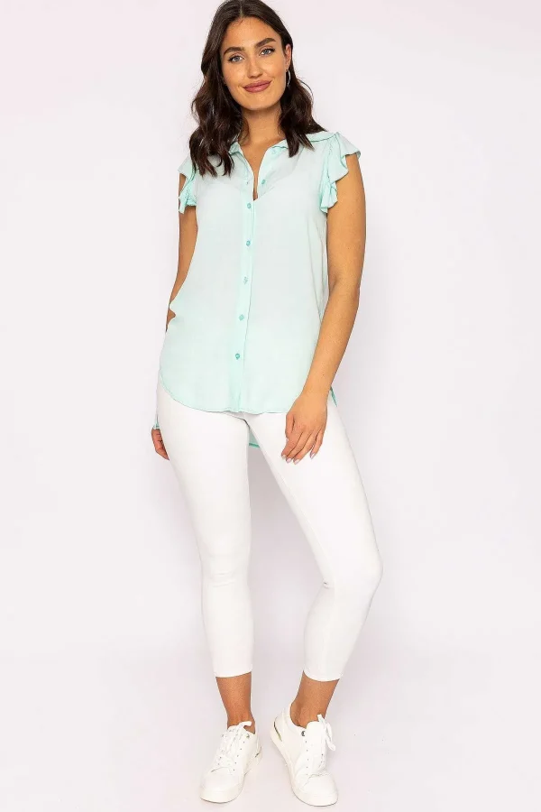 Rowen Avenue Ruffle Viscose Top In Mint*Women Tops & Blouses