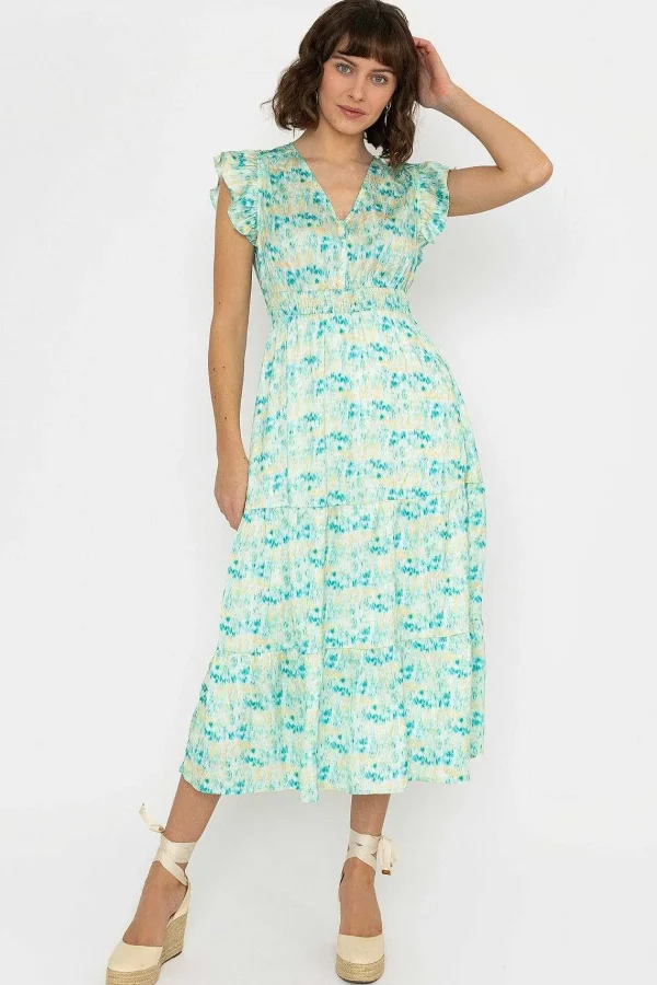 Rowen Avenue Ruth Midi Dress In Green Print*Women Dresses & Jumpsuits
